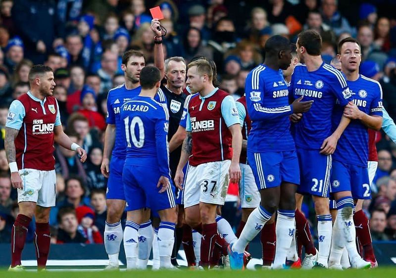 Chelsea fans were furious with Martin Atkinson's performance in their 1-1 draw with Burnley